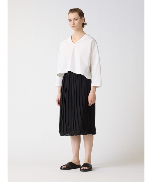 mizuiroind（ミズイロインド）の「mizuiro ind プリーツバルーンスカート（スカート・レディース・ネイビー/グレー/ブラック・FREE）」の4枚目の写真