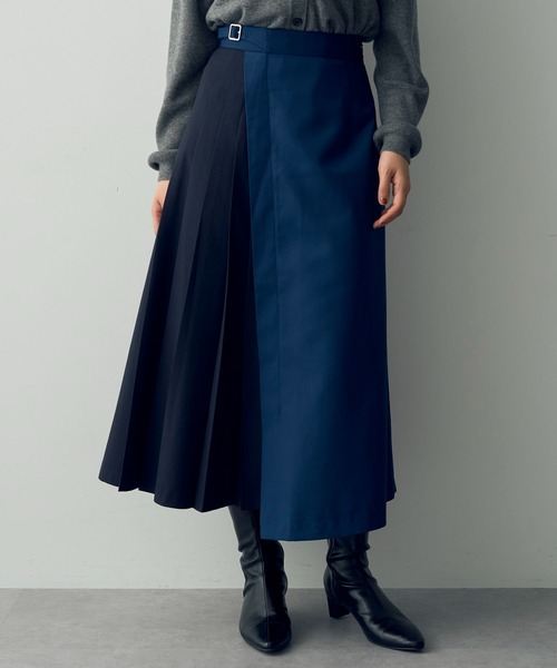 YECCA VECCA(イェッカヴェッカ)の「プリーツMIXスカート(スカート・レディース・ベージュ/その他6・M/S)」の2枚目の写真