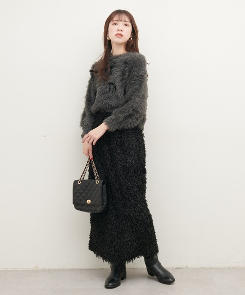 natural couture(ナチュラルクチュール)の「フェザーベロアリボンニットプルオーバー(ニット/セーター・レディース・ライトベージュ/ラベンダー/チャコールグレー/ライトグレー・FREE)」の14枚目の写真