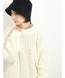 Samansa Mos2 blue | マットモールケーブルニットプルオーバー(ニット/セーター)