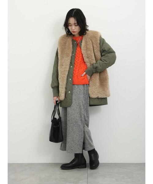 Samansa Mos2 blue（サマンサモスモスブルー）の「マットモールケーブルニットプルオーバー（ニット/セーター・レディース・キナリ/オレンジ/グリーン・F）」の22枚目の写真