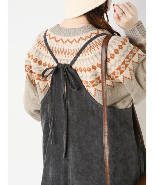 ehka sopo（エヘカソポ）の「コーデュロイギャザーキャミワンピース（ワンピース・レディース・グレー/チャコールグレー/キナリ・F）」の15枚目の写真