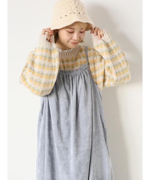 ehka sopo（エヘカソポ）の「コーデュロイギャザーキャミワンピース（ワンピース・レディース・グレー/チャコールグレー/キナリ・F）」の16枚目の写真