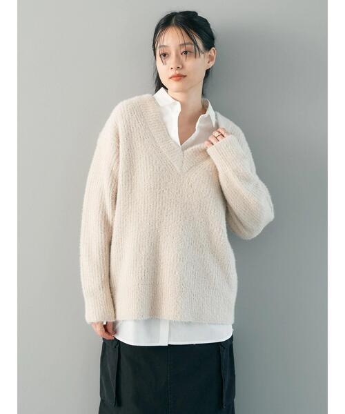 美品 ヴァンス VINCE アルパカ モヘヤ混 畦編み ニットプルオーバー M アルパカモヘヤ畦編みプルオーバー (mum904) – WOOL STUDIO