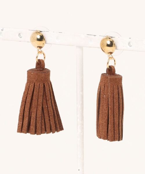 SPIGA（スピーガ）の「ﾌﾘﾝｼﾞﾐﾆﾋﾟｱｽ（ピアス（両耳用）・レディース・ボルドー/グリーン/ブラウン/ブラック/グレー/オフホワイト・FREE）」の4枚目の写真