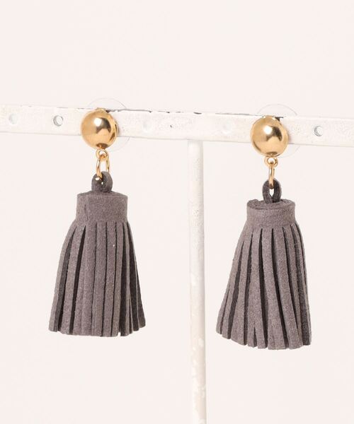 SPIGA（スピーガ）の「ﾌﾘﾝｼﾞﾐﾆﾋﾟｱｽ（ピアス（両耳用）・レディース・ボルドー/グリーン/ブラウン/ブラック/グレー/オフホワイト・FREE）」の3枚目の写真