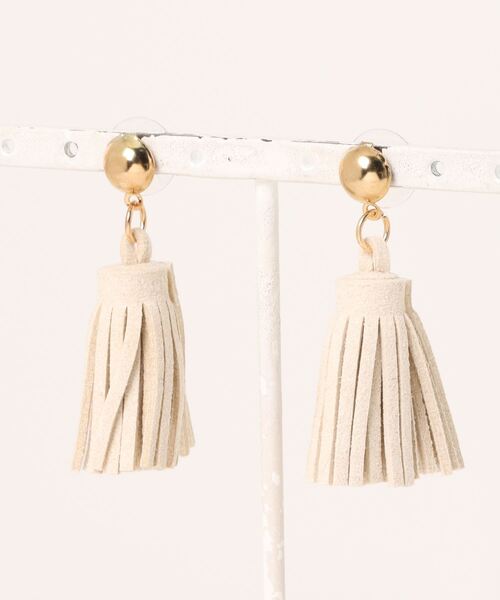 SPIGA（スピーガ）の「ﾌﾘﾝｼﾞﾐﾆﾋﾟｱｽ（ピアス（両耳用）・レディース・ボルドー/グリーン/ブラウン/ブラック/グレー/オフホワイト・FREE）」の2枚目の写真