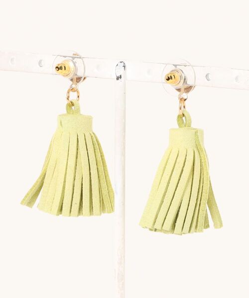 SPIGA（スピーガ）の「ﾌﾘﾝｼﾞﾐﾆﾋﾟｱｽ（ピアス（両耳用）・レディース・ボルドー/グリーン/ブラウン/ブラック/グレー/オフホワイト・FREE）」の7枚目の写真