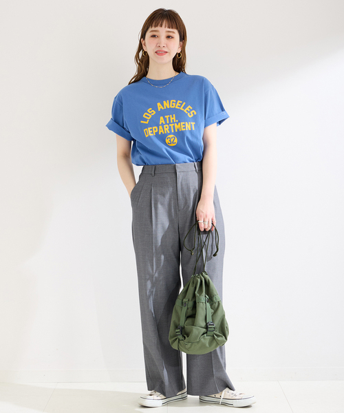 B.C STOCK(ベーセーストック)の「T/Rセンタープレスタックパンツ(スラックス・レディース・チャコールグレー/ベージュ/ネイビー・FREE)」の10枚目の写真