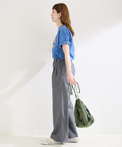 B.C STOCK(ベーセーストック)の「T/Rセンタープレスタックパンツ(スラックス・レディース・チャコールグレー/ベージュ/ネイビー・FREE)」の12枚目の写真