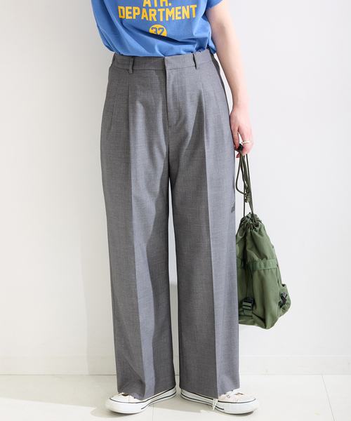 B.C STOCK(ベーセーストック)の「T/Rセンタープレスタックパンツ(スラックス・レディース・チャコールグレー/ベージュ/ネイビー・FREE)」の13枚目の写真