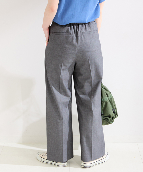 B.C STOCK(ベーセーストック)の「T/Rセンタープレスタックパンツ(スラックス・レディース・チャコールグレー/ベージュ/ネイビー・FREE)」の16枚目の写真