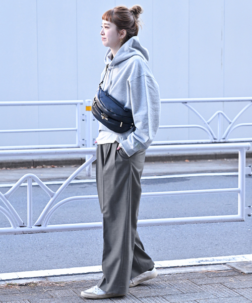 B.C STOCK(ベーセーストック)の「T/Rセンタープレスタックパンツ(スラックス・レディース・チャコールグレー/ベージュ/ネイビー・FREE)」の18枚目の写真