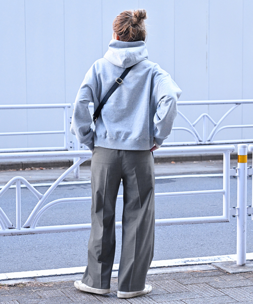 B.C STOCK(ベーセーストック)の「T/Rセンタープレスタックパンツ(スラックス・レディース・チャコールグレー/ベージュ/ネイビー・FREE)」の19枚目の写真