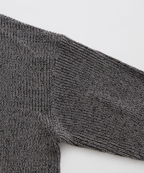 ADAM ET ROPE'（アダムエロペ）の「コットンリネン メランジ ニット ハーフジップ プルオーバー / 3シーズン着用可能（ニット/セーター・メンズ・スミクロ/ラベンダー/ターコイズブルー・L/M）」の5枚目の写真