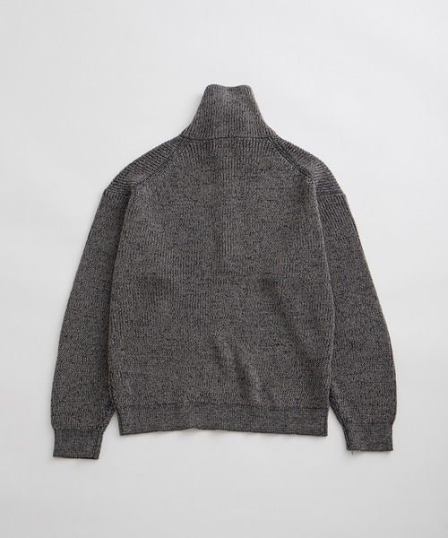 ADAM ET ROPE'（アダムエロペ）の「コットンリネン メランジ ニット ハーフジップ プルオーバー / 3シーズン着用可能（ニット/セーター・メンズ・スミクロ/ラベンダー/ターコイズブルー・L/M）」の8枚目の写真