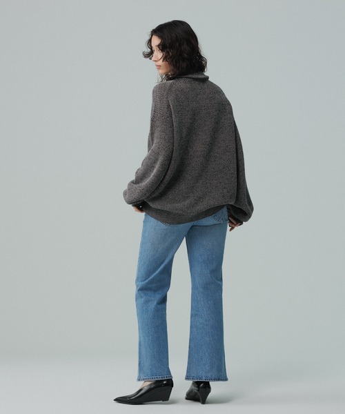 ADAM ET ROPE'（アダムエロペ）の「コットンリネン メランジ ニット ハーフジップ プルオーバー / 3シーズン着用可能（ニット/セーター・メンズ・スミクロ/ラベンダー/ターコイズブルー・L/M）」の15枚目の写真