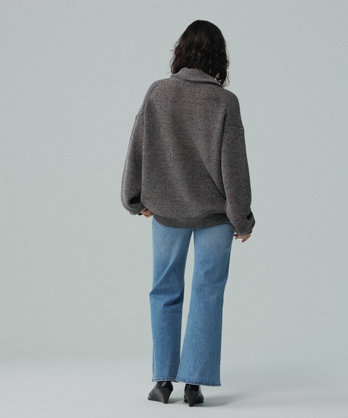 ADAM ET ROPE'（アダムエロペ）の「コットンリネン メランジ ニット ハーフジップ プルオーバー / 3シーズン着用可能（ニット/セーター・メンズ・スミクロ/ラベンダー/ターコイズブルー・L/M）」の16枚目の写真