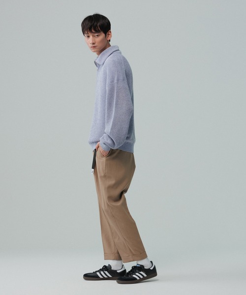 ADAM ET ROPE'（アダムエロペ）の「コットンリネン メランジ ニット ハーフジップ プルオーバー / 3シーズン着用可能（ニット/セーター・メンズ・スミクロ/ラベンダー/ターコイズブルー・L/M）」の17枚目の写真