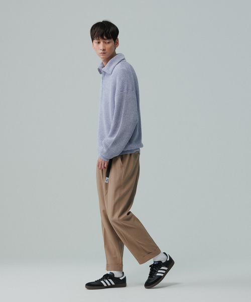 ADAM ET ROPE'（アダムエロペ）の「コットンリネン メランジ ニット ハーフジップ プルオーバー / 3シーズン着用可能（ニット/セーター・メンズ・スミクロ/ラベンダー/ターコイズブルー・L/M）」の19枚目の写真