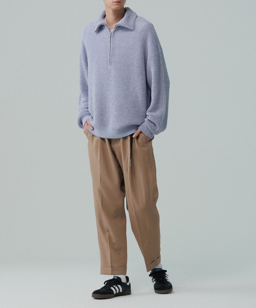 ADAM ET ROPE'（アダムエロペ）の「コットンリネン メランジ ニット ハーフジップ プルオーバー / 3シーズン着用可能（ニット/セーター・メンズ・スミクロ/ラベンダー/ターコイズブルー・L/M）」の22枚目の写真