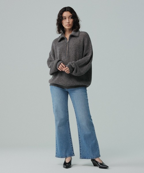 ADAM ET ROPE'（アダムエロペ）の「コットンリネン メランジ ニット ハーフジップ プルオーバー / 3シーズン着用可能（ニット/セーター・メンズ・スミクロ/ラベンダー/ターコイズブルー・L/M）」の14枚目の写真