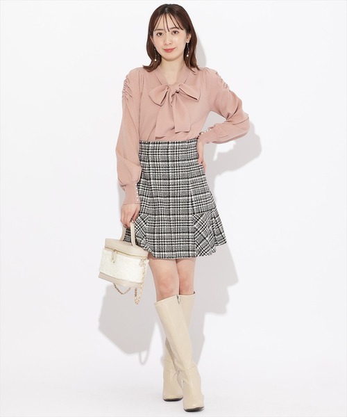 WILLSELECTION（ウィルセレクション）の「ギャザー袖ボウタイプルオーバー（ニット/セーター・レディース・ピンク/オフホワイト/ブラック・MEDIUM）」の22枚目の写真