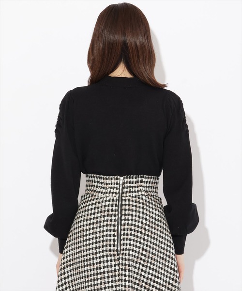 WILLSELECTION（ウィルセレクション）の「ギャザー袖ボウタイプルオーバー（ニット/セーター・レディース・ピンク/オフホワイト/ブラック・MEDIUM）」の15枚目の写真