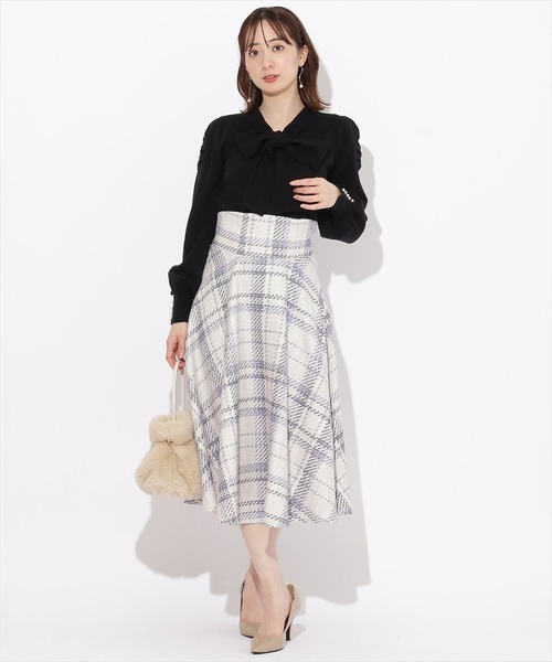 WILLSELECTION（ウィルセレクション）の「ギャザー袖ボウタイプルオーバー（ニット/セーター・レディース・ピンク/オフホワイト/ブラック・MEDIUM）」の20枚目の写真