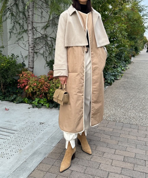 CIEL'AIR（シエルエアー）の「Short Jacket+Puffer Coat（その他アウター・レディース・グレー/グリーン/ベージュ・FREE）」の3枚目の写真