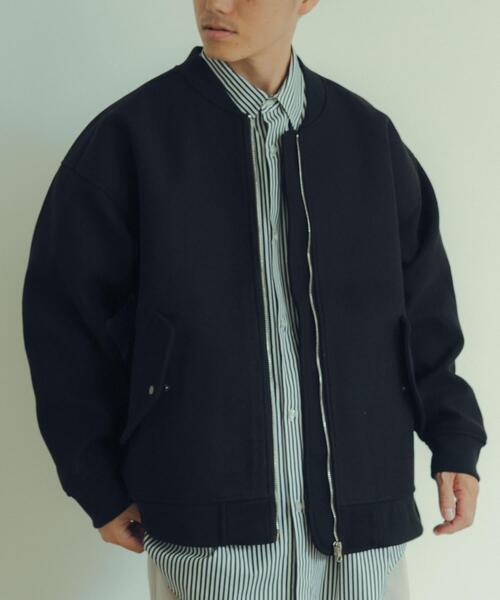 ITEMS URBANRESEARCH（アイテムズ アーバンリサーチ）の「ウールライクメルトン MA-1（MA-1・メンズ・カーキ/ブラック/モカ・LARGE/MEDIUM）」の2枚目の写真