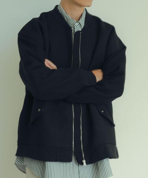 ITEMS URBANRESEARCH（アイテムズ アーバンリサーチ）の「ウールライクメルトン MA-1（MA-1・メンズ・カーキ/ブラック/モカ・LARGE/MEDIUM）」の4枚目の写真