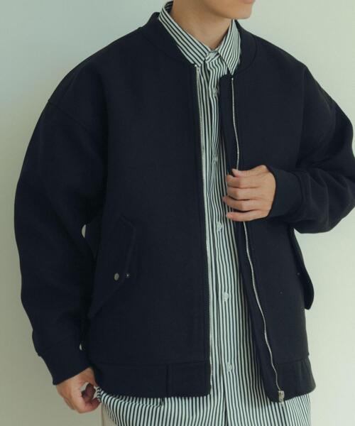 ITEMS URBANRESEARCH（アイテムズ アーバンリサーチ）の「ウールライクメルトン MA-1（MA-1・メンズ・カーキ/ブラック/モカ・LARGE/MEDIUM）」の5枚目の写真