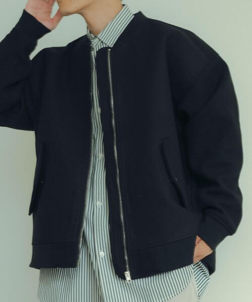 ITEMS URBANRESEARCH（アイテムズ アーバンリサーチ）の「ウールライクメルトン MA-1（MA-1・メンズ・カーキ/ブラック/モカ・LARGE/MEDIUM）」の7枚目の写真