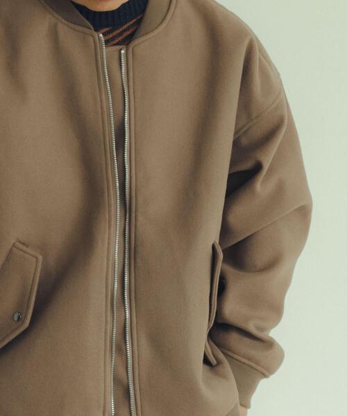 ITEMS URBANRESEARCH（アイテムズ アーバンリサーチ）の「ウールライクメルトン MA-1（MA-1・メンズ・カーキ/ブラック/モカ・LARGE/MEDIUM）」の12枚目の写真