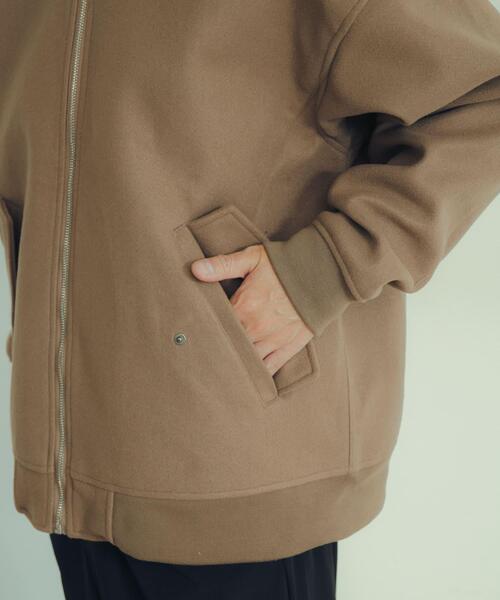 ITEMS URBANRESEARCH（アイテムズ アーバンリサーチ）の「ウールライクメルトン MA-1（MA-1・メンズ・カーキ/ブラック/モカ・LARGE/MEDIUM）」の20枚目の写真