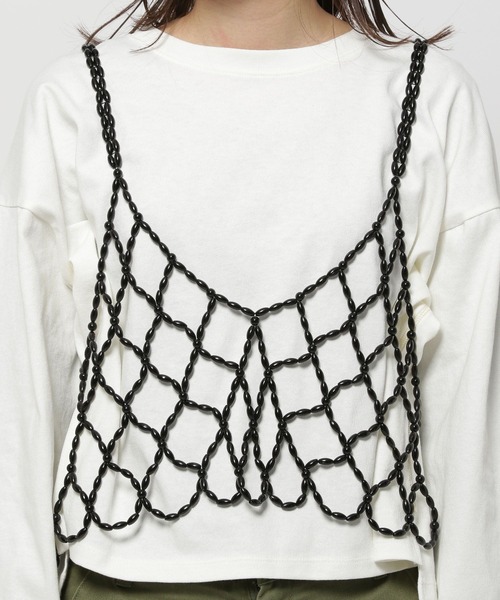 niko and...（ニコアンド）の「2WAYビーズビスチェ（ベスト・レディース・オフホワイト/ブラック・FREE）」の10枚目の写真