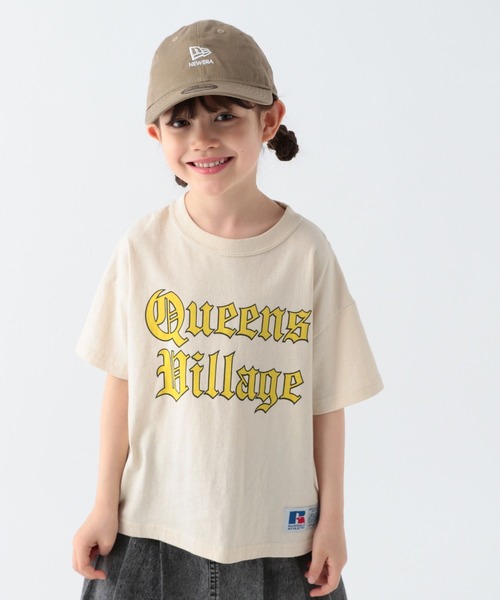 90s RUSSELL ATHLETIC Tシャツ ロゴプリント　ベージュ セール】【RUSSELL ATHLETIC 】別注ロゴプリントT（KIDS）（T