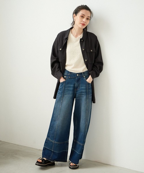 BAYFLOW(ベイフロー)の「リネンサファリジャケット(シャツ/ブラウス・レディース・チャコール/アイボリー/カーキ・SMALL/MEDIUM)」の4枚目の写真