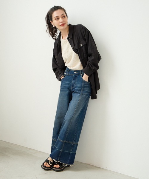 BAYFLOW(ベイフロー)の「リネンサファリジャケット(シャツ/ブラウス・レディース・チャコール/アイボリー/カーキ・SMALL/MEDIUM)」の6枚目の写真