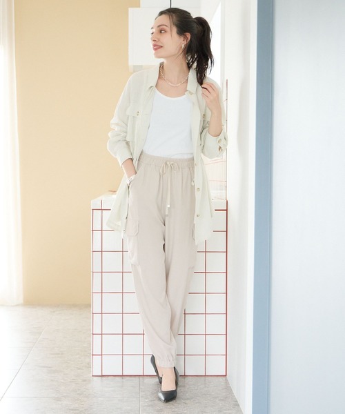 BAYFLOW(ベイフロー)の「リネンサファリジャケット(シャツ/ブラウス・レディース・チャコール/アイボリー/カーキ・SMALL/MEDIUM)」の11枚目の写真