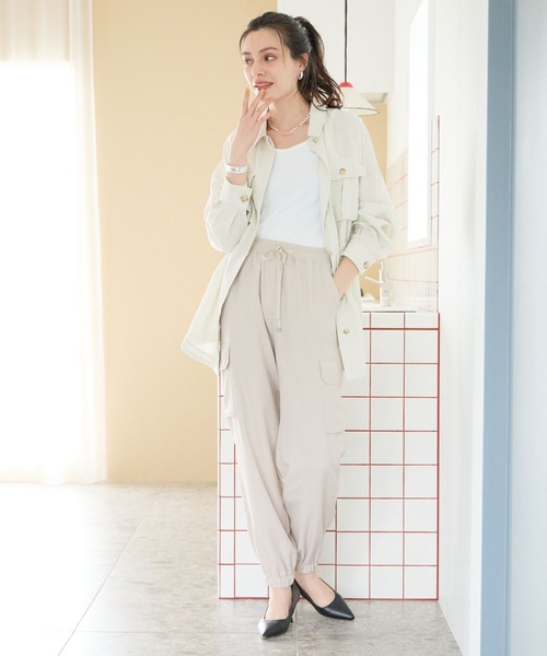 BAYFLOW(ベイフロー)の「リネンサファリジャケット(シャツ/ブラウス・レディース・チャコール/アイボリー/カーキ・SMALL/MEDIUM)」の13枚目の写真