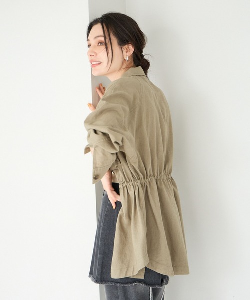 BAYFLOW(ベイフロー)の「リネンサファリジャケット(シャツ/ブラウス・レディース・チャコール/アイボリー/カーキ・SMALL/MEDIUM)」の20枚目の写真