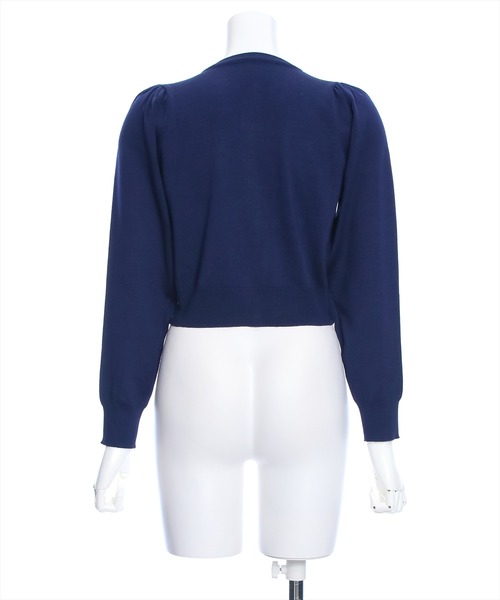 clear（クリア）の「ハートボタンパワショルニットカーディガン≪2024SS新作≫（カーディガン/ボレロ・レディース・オフホワイト/レッド/ネイビー/イエロー・F）」の8枚目の写真