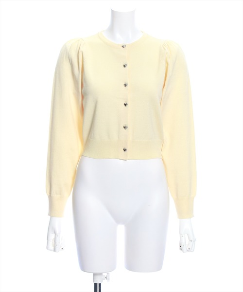 clear（クリア）の「ハートボタンパワショルニットカーディガン≪2024SS新作≫（カーディガン/ボレロ・レディース・オフホワイト/レッド/ネイビー/イエロー・F）」の15枚目の写真
