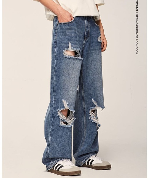 【セール】INFLATION／ウォッシュワイドデニム 2103032（デニムパンツ）｜INFLATION（インフレーション）