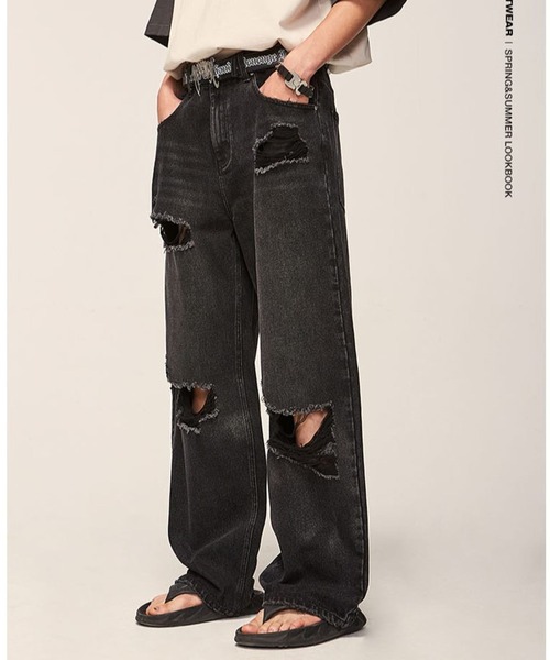 【セール】INFLATION／ウォッシュワイドデニム 2103032（デニムパンツ）｜INFLATION（インフレーション）