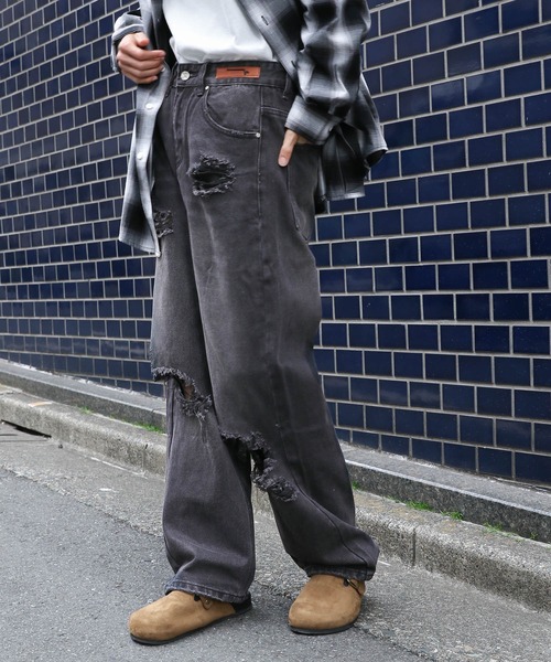 【セール】INFLATION／ウォッシュワイドデニム 2103032（デニムパンツ）｜INFLATION（インフレーション）