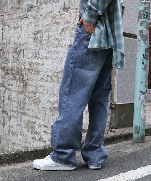 【セール】INFLATION／ウォッシュワイドデニム 2103032（デニムパンツ）｜INFLATION（インフレーション）