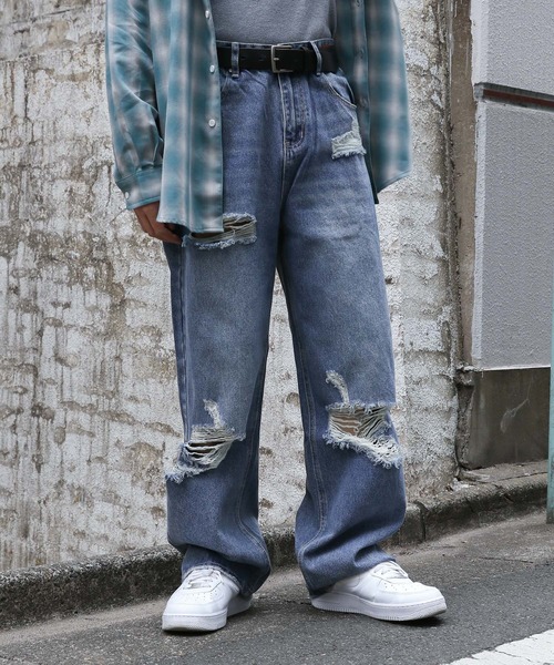 【セール】INFLATION／ウォッシュワイドデニム 2103032（デニムパンツ）｜INFLATION（インフレーション）